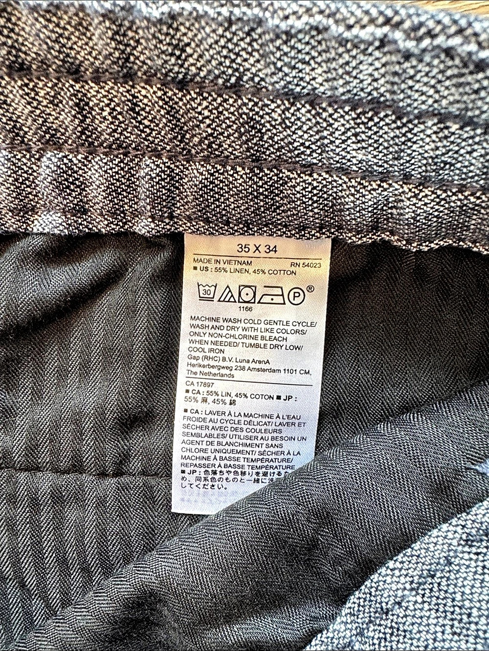 Banana Republic Men’s Mason Athletic Tapered Pant Gray Waist 35x34 - Picture 6 of 10